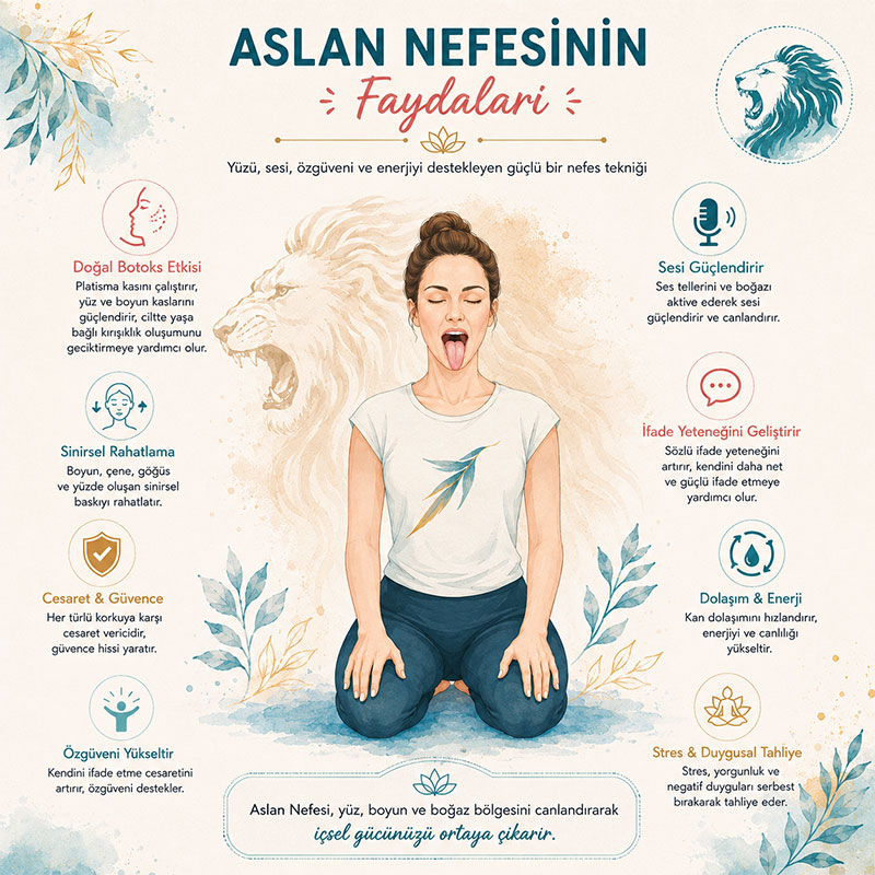 Aslan Nefesinin yüz, boyun, ses ve özgüven üzerindeki faydaları