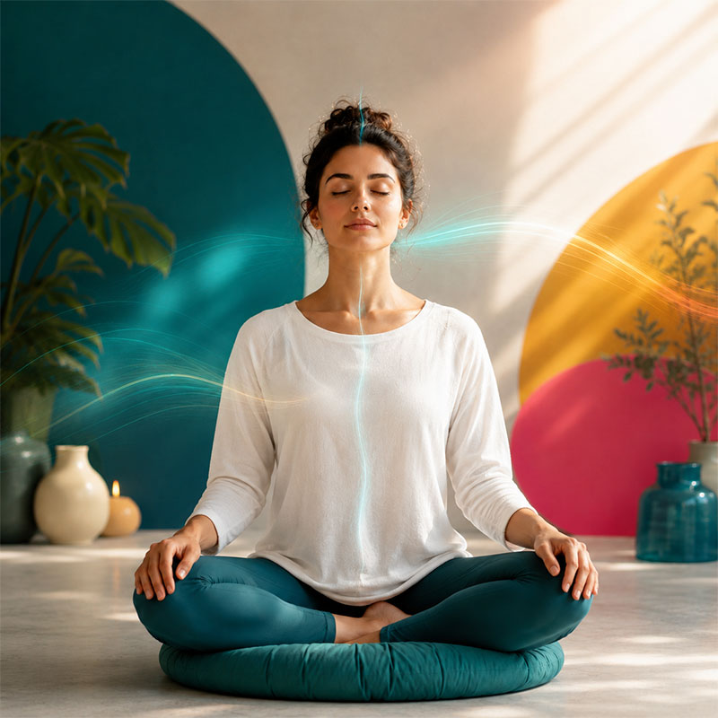 Pranayama nefes tekniklerinde doğru ve dik oturuş