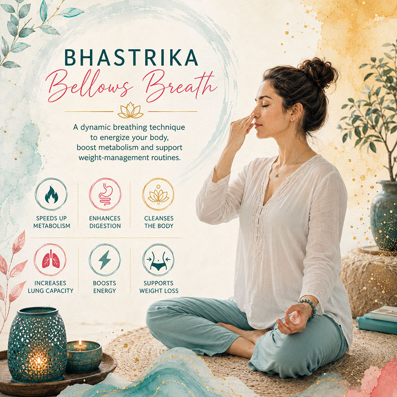 Bhastrika bellows breath for metabolism, vitality and weight-management support