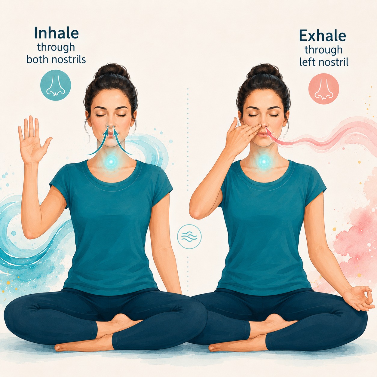 Ujjayi ocean breath technique